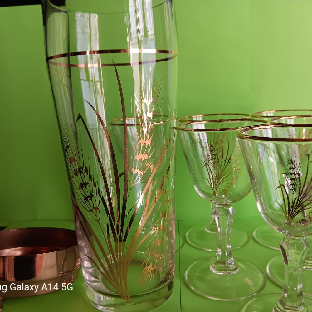 Vintage Gold-Accented Glassware Set